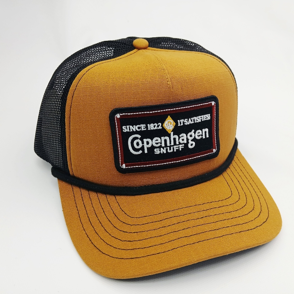 Copenhagen Caramel And Black Mesh Back Snap Back Trucker Hat - Picture 2 of 4